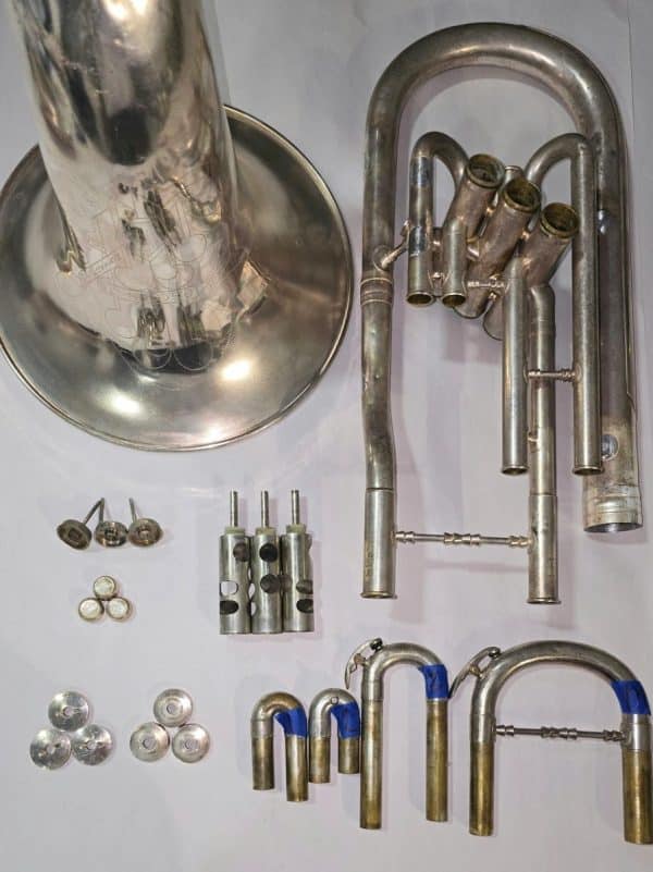 C.G. Conn 3 Valve Silver Detachable Bell Front Baritone -Replacement Parts-