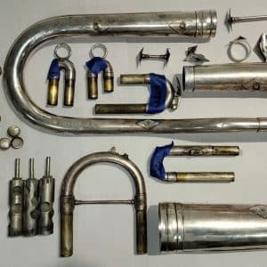 King "Eastlake Ohio" Silver 3 Valve Bell Front Baritone 'Replacement Parts'