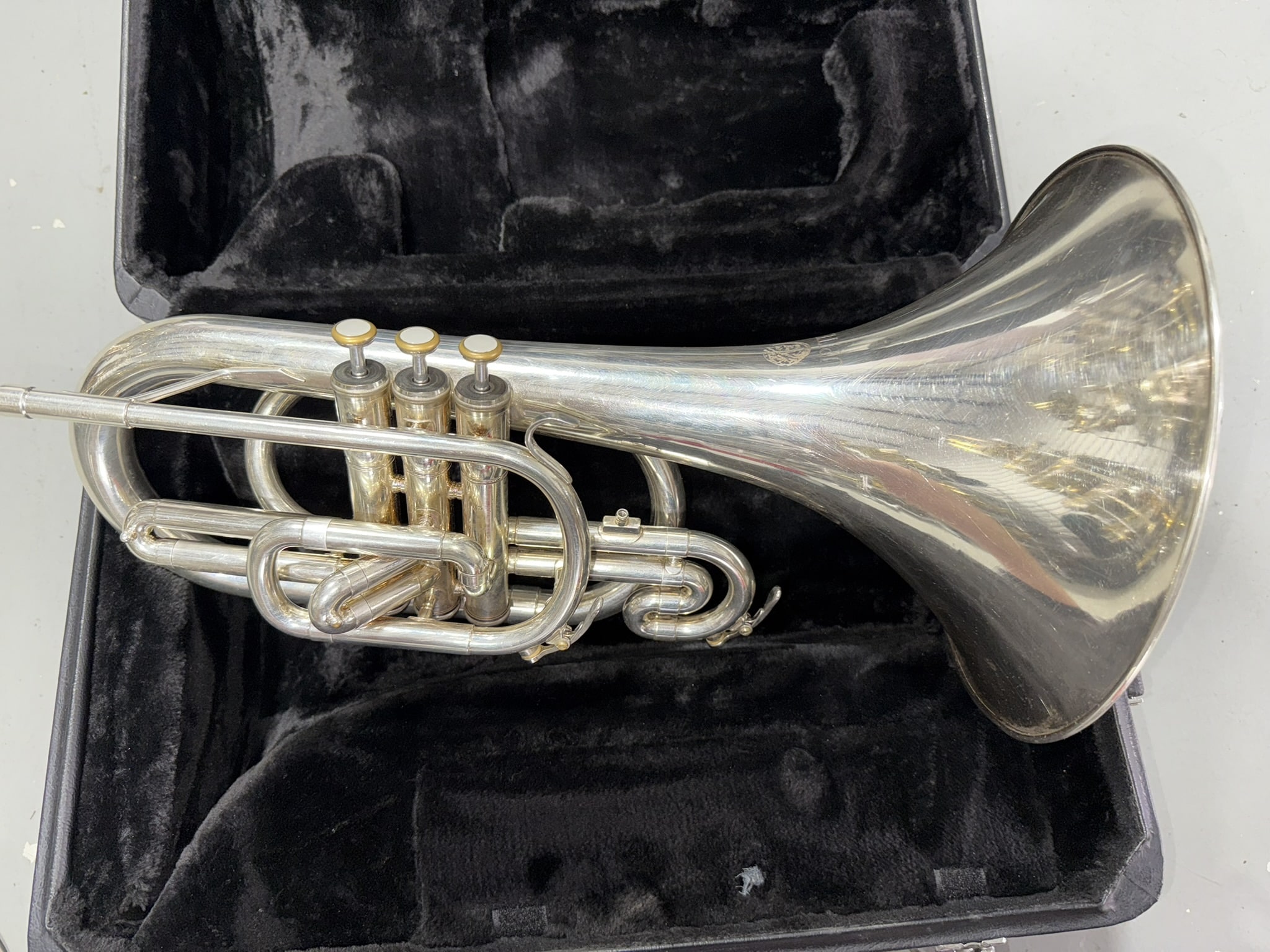 Jupiter JMP-450 Silver Marching Mellophone