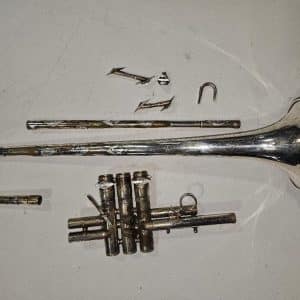 Silver Besson 10-10 Trumpet Replacement Slides Valves Finger Buttons Caps