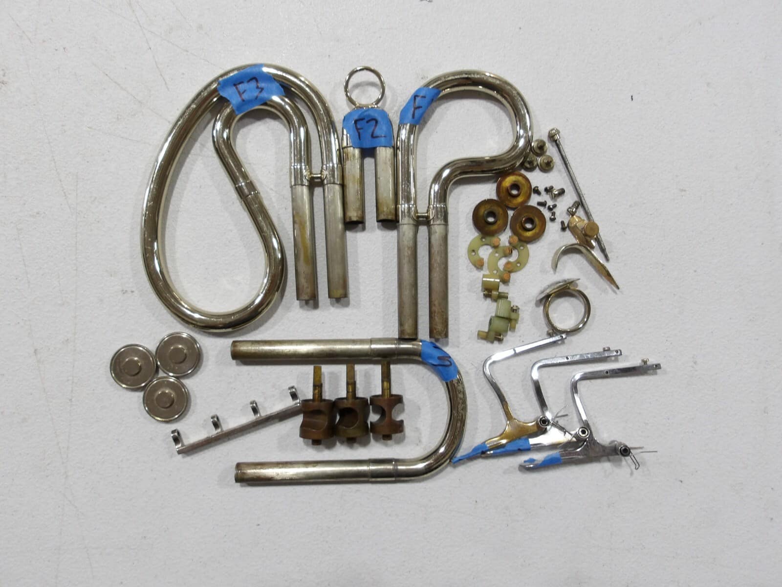 F.E. Olds Single F Silver French Horn Replacement Parts